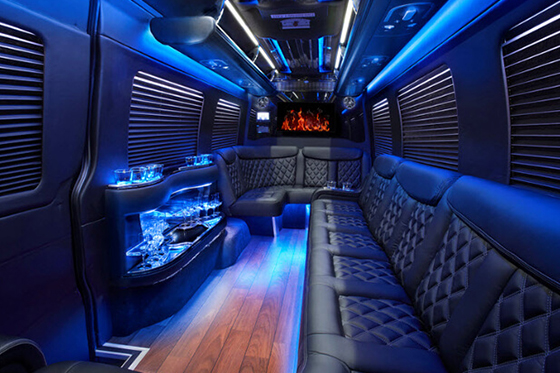 luxury van interior with top features